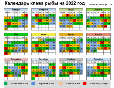 Лунный календарь рыболова на 2022 год